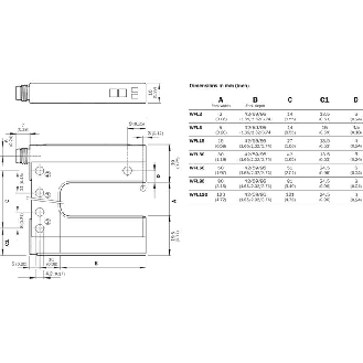 Fourche opt. U PNP/NPN E=120mm Prof=59mm Laser LO/DO / M08 4P-Lire la description