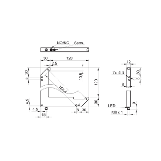 Fourche opt. L PushPull E=150mm Pot. IO-Link LR LO/DO / M08 3P-Lire la description
