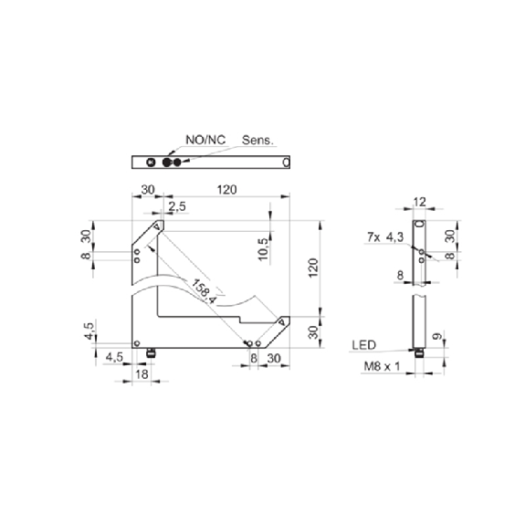 Fourche opt. L PushPull E=150mm Pot. IO-Link LR LO/DO / M08 3P Fourche opt. L PushPull E=150mm Pot. IO-Link LR LO/DO / M08 3P-Lire la description