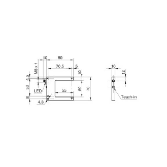 Fourche opt. U PNP E=50mm Prof=50mm Teach LO/DO 10-35Vdc / M08 4P-Lire la description