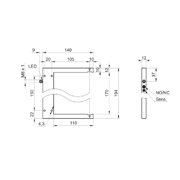 Fourche opt. U PushPull E=170mm Pot. LR IO-Link LO/DO / M08 3P Fourche opt. U PushPull E=170mm Pot. LR IO-Link LO/DO / M08 3P-Lire la description