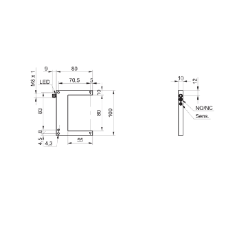 Fourche opt. U PushPull E=80mm Pot. LR IO-Link LO/DO Inox / M08 3P-Lire la description