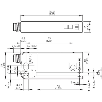 Fourche opt. U NPN E=3mm Prof=42mm IR LO/DO / M08 4P-Lire la description
