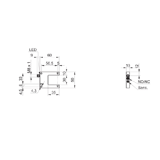 Fourche opt. U PushPull E=30mm Pot. LR IO-Link LO/DO Inox / M08 3P-Lire la description