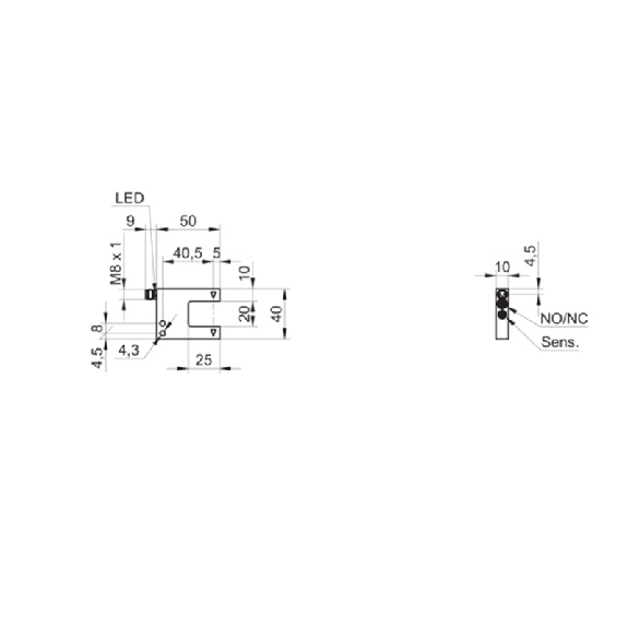 Fourche opt. U PushPull E=20mm Pot. LR IO-Link LO/DO / M08 3P-Lire la description