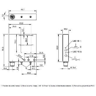 Fourche opt. U ANA E=30mm Prof=51mm 4-20mA+PNP 18-30Vdc / M12 4P-Lire la description