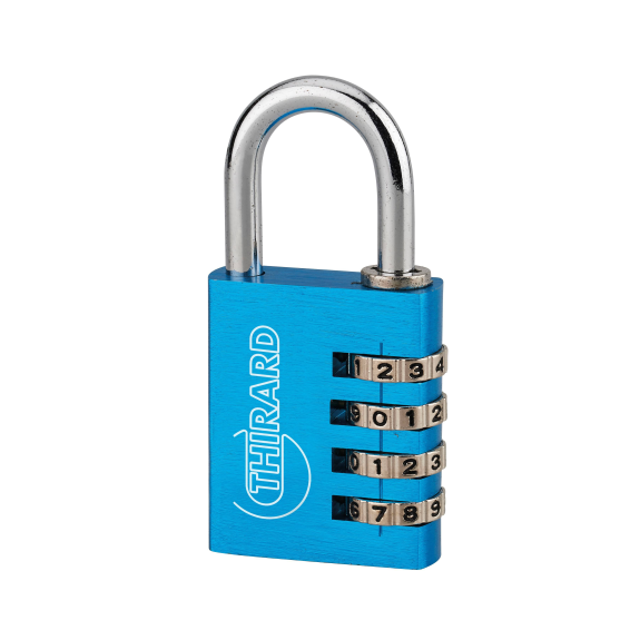 Cadenas à clé TYPE 1 aluminium code 40 mm bleu-Lire la description