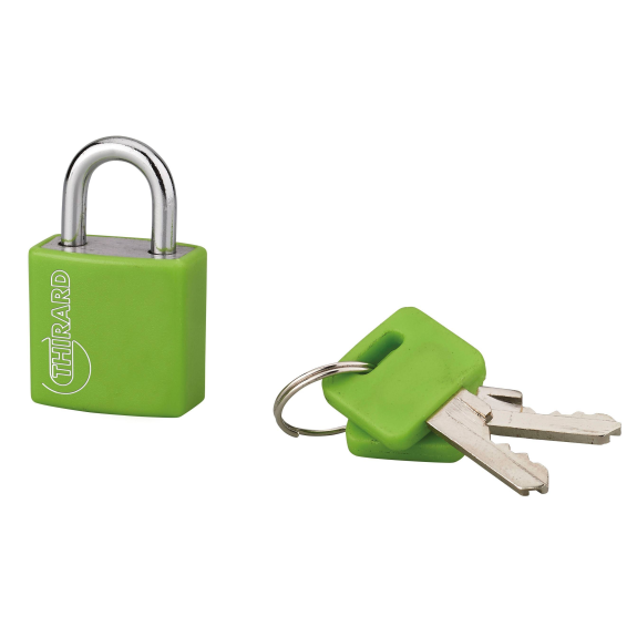 Cadenas à clé TYPE 1 aluminium color 20 mm vert-Lire la description