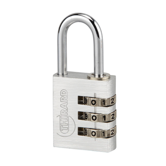 Cadenas à clé TYPE 1 aluminium code 30 mm gris-Lire la description
