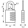 Cadenas à clé TYPE 1 aluminium code 30 mm bleu