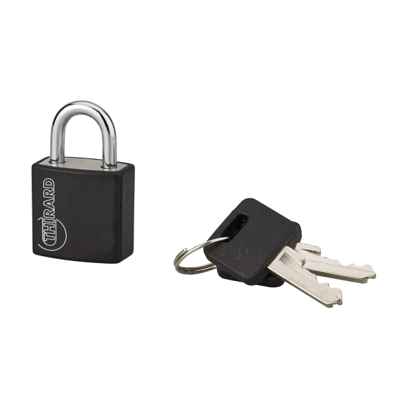Cadenas à clé TYPE 1 aluminium color 20 mm noir-Lire la description
