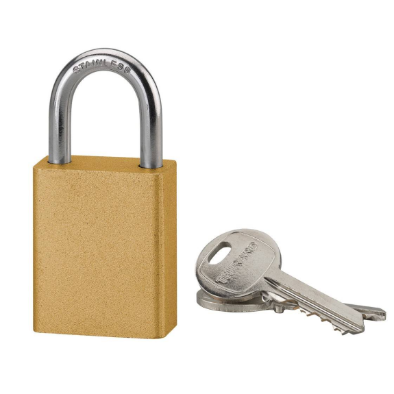 Cadenas à clé COBBLE 38 mm jaune-Lire la description
