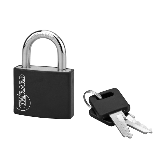 Cadenas à clé TYPE 1 aluminium color 40 mm noir-Lire la description