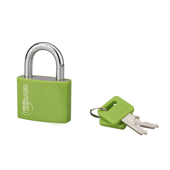 Cadenas à clé TYPE 1 aluminium color 40 mm vert Cadenas à clé TYPE 1 aluminium color 40 mm vert-Lire la description