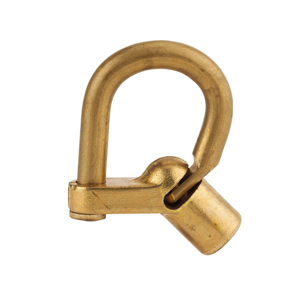 Cadenas d'artillerie 129 c à talon coudé anse laiton vis demi-lune-Lire la description