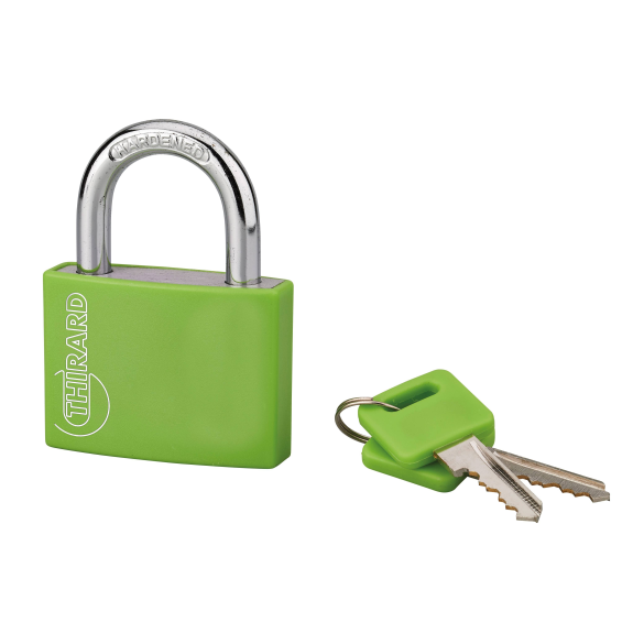 Cadenas à clé TYPE 1 aluminium color 50 mm vert-Lire la description