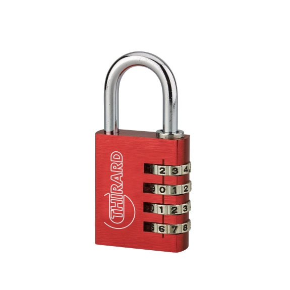 Cadenas à clé TYPE 1 aluminium code 40 mm rouge-Lire la description