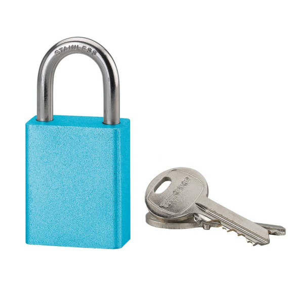 Cadenas à clé COBBLE 38 mm bleu-Lire la description