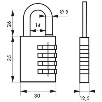 Cadenas à clé TYPE 1 aluminium code 30 mm vert-Lire la description