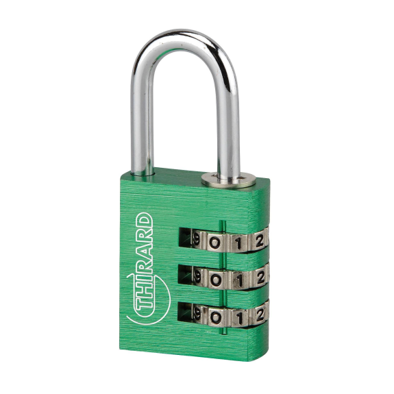 Cadenas à clé TYPE 1 aluminium code 30 mm vert-Lire la description