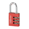 Cadenas à clé TYPE 1 aluminium code 30 mm rouge