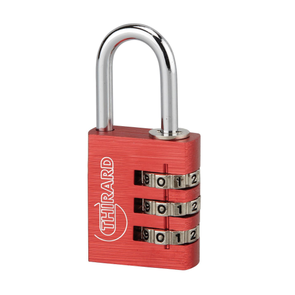 Cadenas à clé TYPE 1 aluminium code 30 mm rouge-Lire la description
