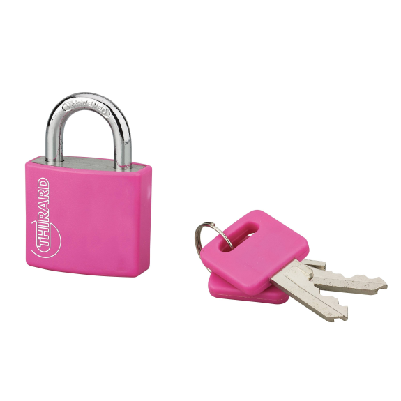 Cadenas à clé TYPE 1 aluminium color 30 mm rose-Lire la description