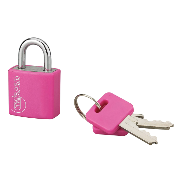 Cadenas à clé TYPE 1 aluminium color 20 mm rouge-Lire la description