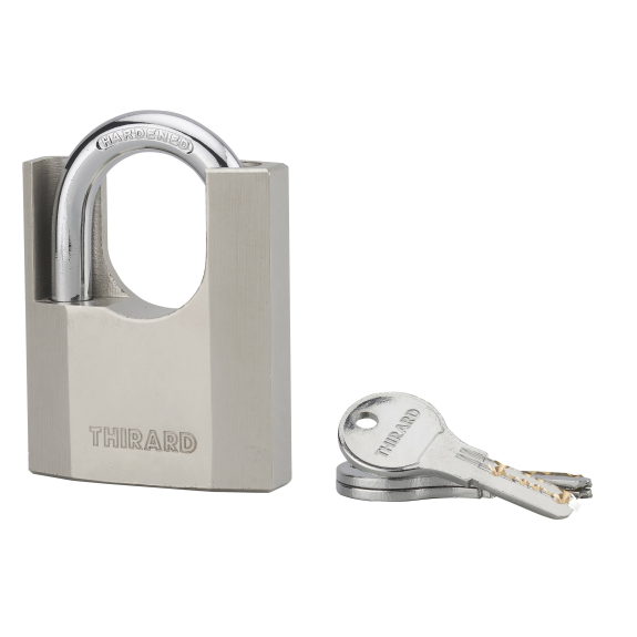 Cadenas à clé OCTO-P 70mm anse protégée acier 3 clés-Lire la description