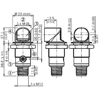 Cellule Bar. reflex transp. M18 PNP P=7.2m DO Métal Radial / M12 3P-Lire la description