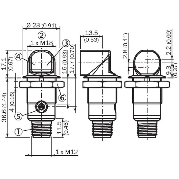 Cellule Bar. reflex transp. M18 PNP P=7.2m DO Métal Radial / M12 3P-Lire la description