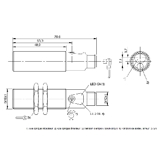Cellule EAP M18 PNP P=150mm Pot. Laser LO/DO Laiton Axial / M12 4P-Lire la description