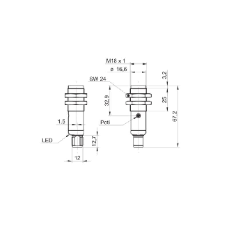 Cellule Directe PNP P=300mm IR LO/DO Inox IP69K WD / M12 4P-Lire la description