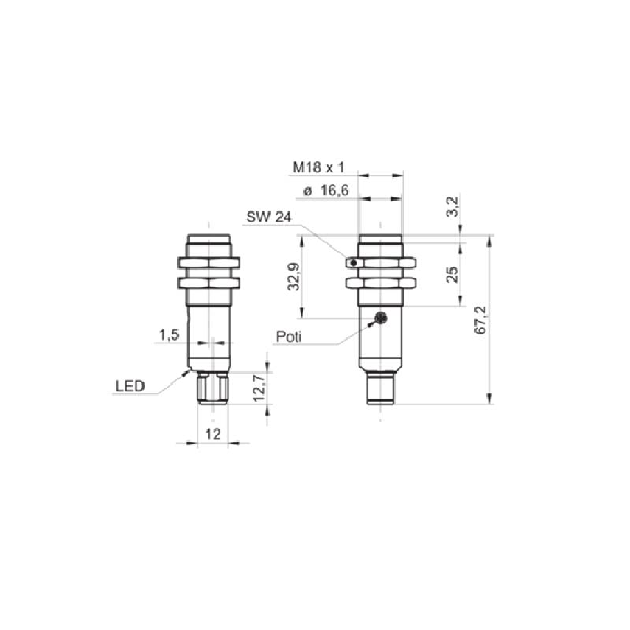 Cellule Directe PNP P=300mm IR LO/DO Inox IP69K WD / M12 4P Cellule Directe PNP P=300mm IR LO/DO Inox IP69K WD / M12 4P-Lire la description