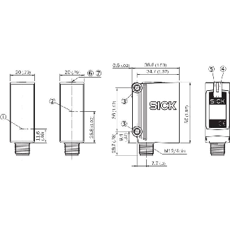 Cellule Barrage PNP P=40m PinPoint LO/DO E. test 10-30Vdc / M12 4P-Lire la description