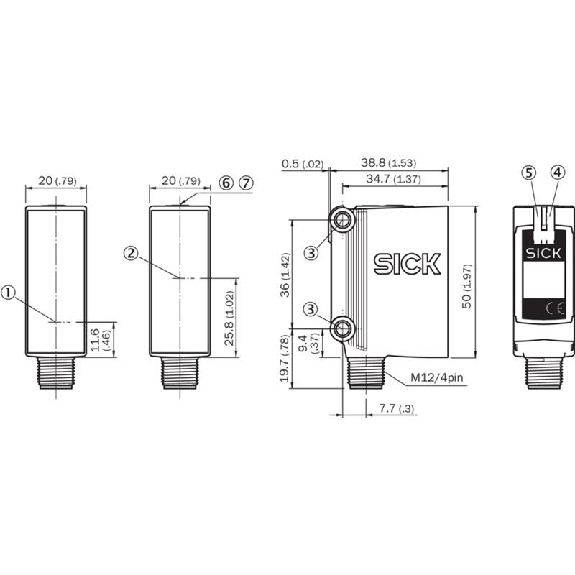 Cellule Barrage PNP P=40m PinPoint LO/DO E. test 10-30Vdc / M12 4P Cellule Barrage PNP P=40m PinPoint LO/DO E. test 10-30Vdc / M12 4P-Lire la description