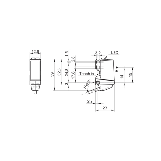Cellule Bar. reflex Push-Pull P=5m qTeach PinPoint LO/DO / Câble 2m-Lire la description