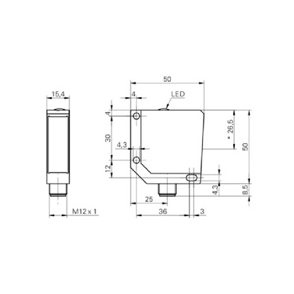Cellule Bar. reflex transp. PNP P=4m Teach LR DO / M12 4P-Lire la description