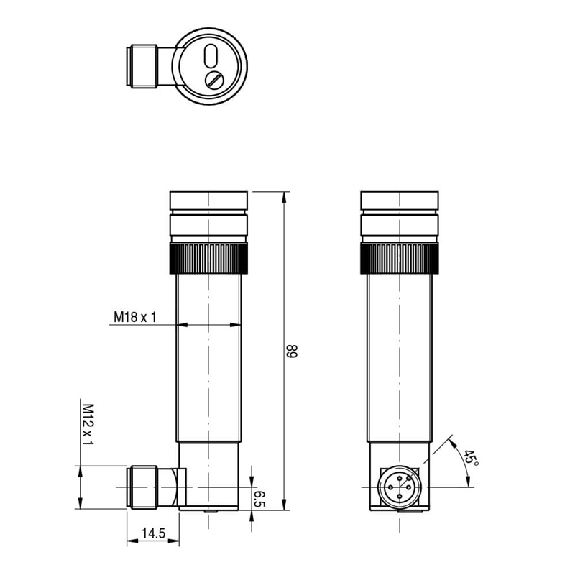Photo.M18,PNP-NO/NC,M12 plug 90°,UV-Lire la description