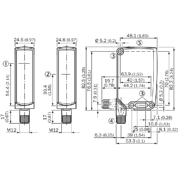 Cellule Barrage (E+R) PNP/NPN P=60m PinPoint LO/DO / M12 4P-Lire la description