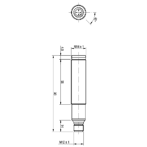 Photo.M18,NPN/PNP-NO/NC,M12 plug,Diffuse-Lire la description