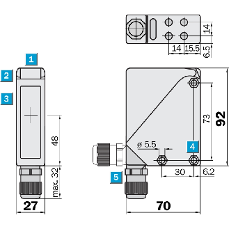 Cellule Barrage PNP/NPN P=60m Pot. LR LO/DO E.test / M12 4P-Lire la description