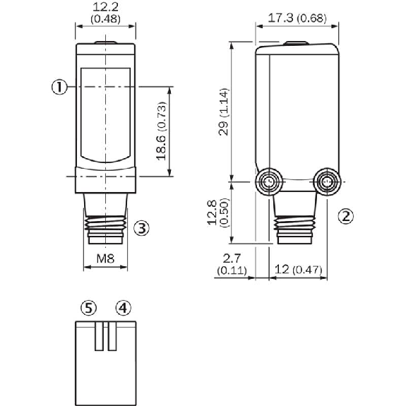 Cellule Bar. reflex PNP P=4m PinPoint DO / M08 3P-Lire la description