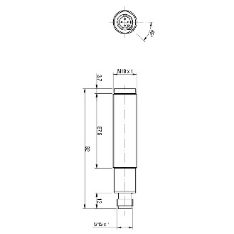Cellule Barrage (E) M18 P=16m Plast. Axial / M12 4P-Lire la description
