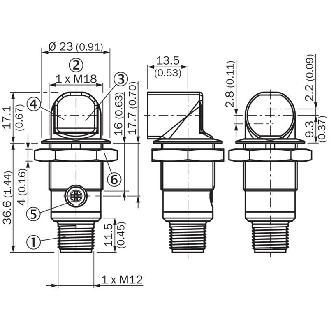Cellule Directe M18 PNP P=550mm PinPoint DO Métal Radial / M12 3P-Lire la description