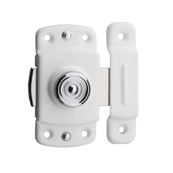 Verrou pour porte de meuble 35 mm laqué blanc-Lire la description