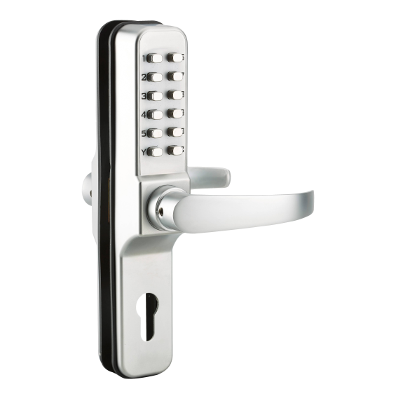 Verrou pour porte d'entrée avec béquille double pour serrure à encastrer entr'axe 70 Verrou pour porte d'entrée avec béquille double pour serrure à encastrer entr'axe 70-Lire la description