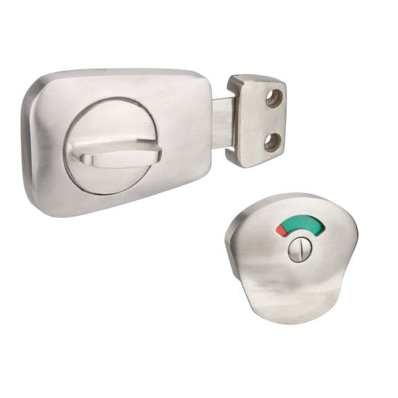 Verrou pour porte de salle de bain et WC Verrou inox pour wc pour porte de 40 mm-Lire la description