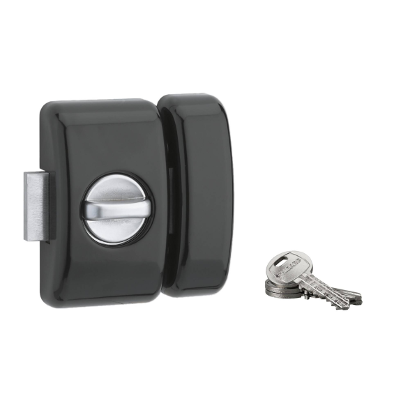 Verrou pour porte d'entrée Universel 5 goup. 45 mm noir 3 clés-Lire la description