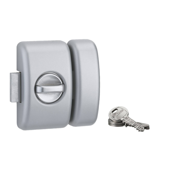 Verrou pour porte d'entrée Universel 5 goup. 45 mm argent 3 clés-Lire la description